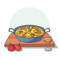 Paella ist ein typisches Essen aus Spanien vektor