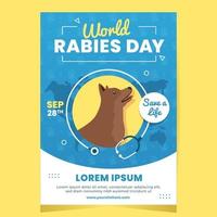 World rabies day affischmall vektor