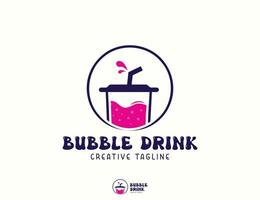 bubbla drink logotyp design vektor