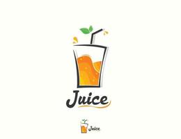 färsk apelsinjuice logotypdesign vektor