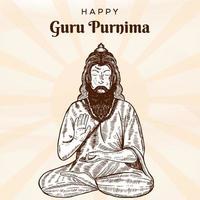 hand gezeichnete guru purnima illustration vektor