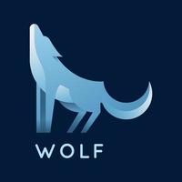 wolf maskot logo design vektor färgglada gradient stil