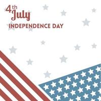 4 juli, självständighetsdagen banner amerikanska flaggan stjärna vektor
