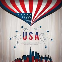4. Juli Vereinigte Staaten Emblem Design, Vektorillustration vektor