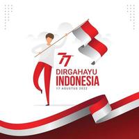 gratulationskort för indonesiens självständighetsdag vektor