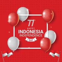 glückliche indonesische unabhängigkeitstag grußkarte vektor