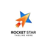 rocket star logotyp premium vektor