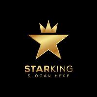 Gold Star King Logo Design Vektor Symbol Symbol Designelement