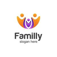 Happy Family Logo Design Premium vektor