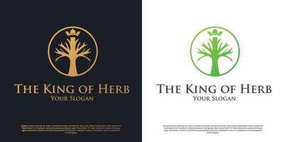 König der Kräuter-Logo-Design vektor