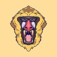 Illustration eines Mandrill-Affen vektor