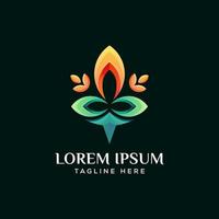 moderner Lotus, Blumenlogo-Premim-Vektor vektor