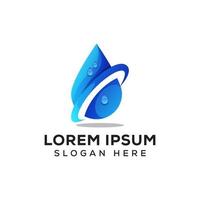 Süßwasser-Logo, Wassertropfen-Logo-Premium-Vektor vektor