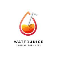 vattendroppe apelsinjuice logotyp design premium vektor