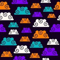 färgglada abstrakta moln seamless mönster perfekt för bakgrund eller tapeter vektor