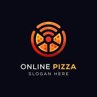 Logo-Design für die Online-Pizza-Lieferung vektor