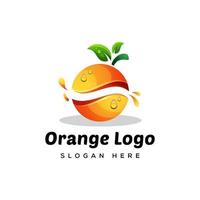 frukt orange logotyp design vektor