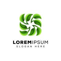 återvinna löv logotyp, grön löv logotyp, färsk löv logotyp vektor mall