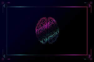 Brain Line Art buntes Logo-Design. abstrakte Vektorillustration. vektor