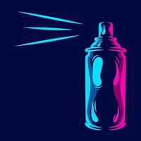 Sprühflasche kann buntes Design des Pop-Art-Porträtlogos mit dunklem Hintergrund malen. abstrakte Vektorillustration. isolierter schwarzer hintergrund für t-shirt, poster, kleidung, merch, bekleidung vektor