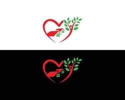 Liebesleben zu Hause Logo-Design, Vorlagendesign für die häusliche Pflege. vektor