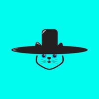 cowboy katt logotyp vektor