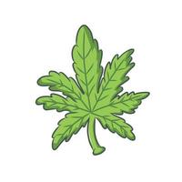 Cannabisblattvektor isoliert auf weißem Hintergrund vektor