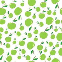 seamless mönster på de gröna äpplena vektor