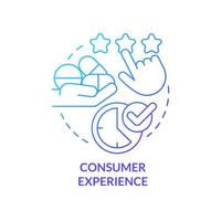 konsumentupplevelse blå gradient koncept ikon. hälso-och sjukvården fråga abstrakt idé tunn linje illustration. förbättra patientnöjdheten. isolerade konturritning. vektor