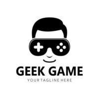 geek gaming logotyp vektor
