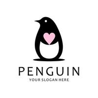 söt pingvin logotyp vektor