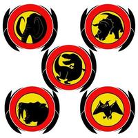 fem förhistoriska symbol lämplig för superhjälte-tema illustration vektor