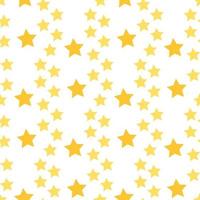 nahtloses Muster mit einfachen gelben Sternen auf weißem Hintergrund. Vektorbild. vektor