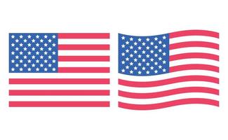 flagga för att fira den amerikanska självständighetsdagen eller minnesmärke kawaii doodle platt vektorillustration vektor