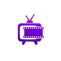 Logo mit altem Fernseh- und Filmstreifen vektor