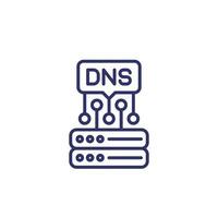 DNS-Liniensymbol auf weiß vektor