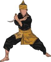 Illustration der Pencak-Silat-Vektorillustrationstechnik vektor