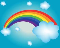 wolke, sonne, regenbogenvektorillustrationshintergrund vektor