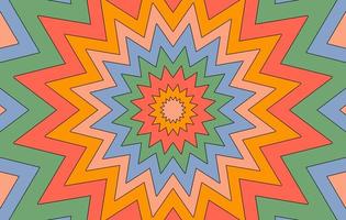 bunter horizontaler Retro-Hintergrund im Hippie-Stil. abstrakter psychedelischer Vektorhintergrund. Blumentunnel im Stil der 70er, 80er Jahre vektor