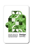 geometrisches Design aus Linien, Kreisen und Quadraten mit türkisfarbener Innenseite. für Poster geeignet vektor