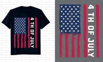 usa flagga 4 juli t-shirt design vektor