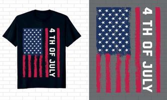 USA-Flagge 4. Juli T-Shirt-Design vektor