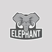 Elefant-Vektor-Maskottchen. Kopf eines afrikanischen Elefanten. Emblemdesign für Sportmannschaft. vektor