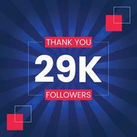 Danke 29.000 Follower Vektor-Design-Vorlage vektor