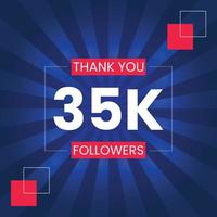 Danke 35.000 Follower Vektor-Design-Vorlage vektor