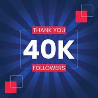Danke 40.000 Follower Vektor-Design-Vorlage vektor