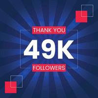 Danke 49.000 Follower Vektor-Design-Vorlage vektor