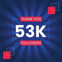 Danke 53.000 Follower Vektor-Design-Vorlage vektor