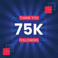 Danke 75.000 Follower Vektor-Design-Vorlage vektor