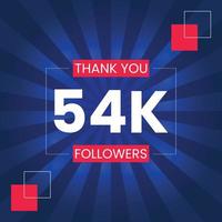 Danke 54.000 Follower Vektor-Design-Vorlage vektor